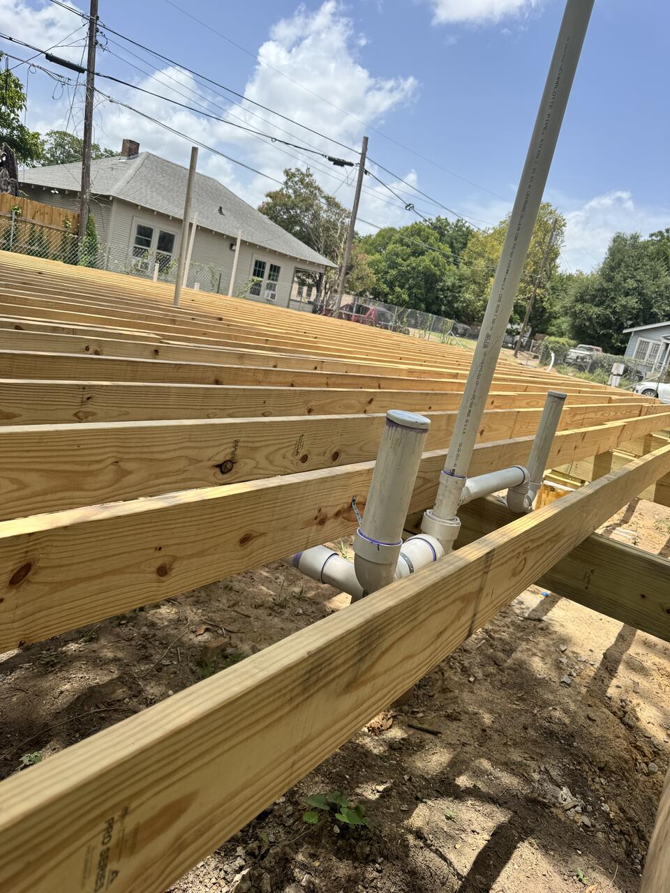 Plumbing rough-in stub-outs during framing